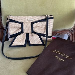 Woven Kate Spade New York Mount Perry Adria Bag with gold-tone hardware